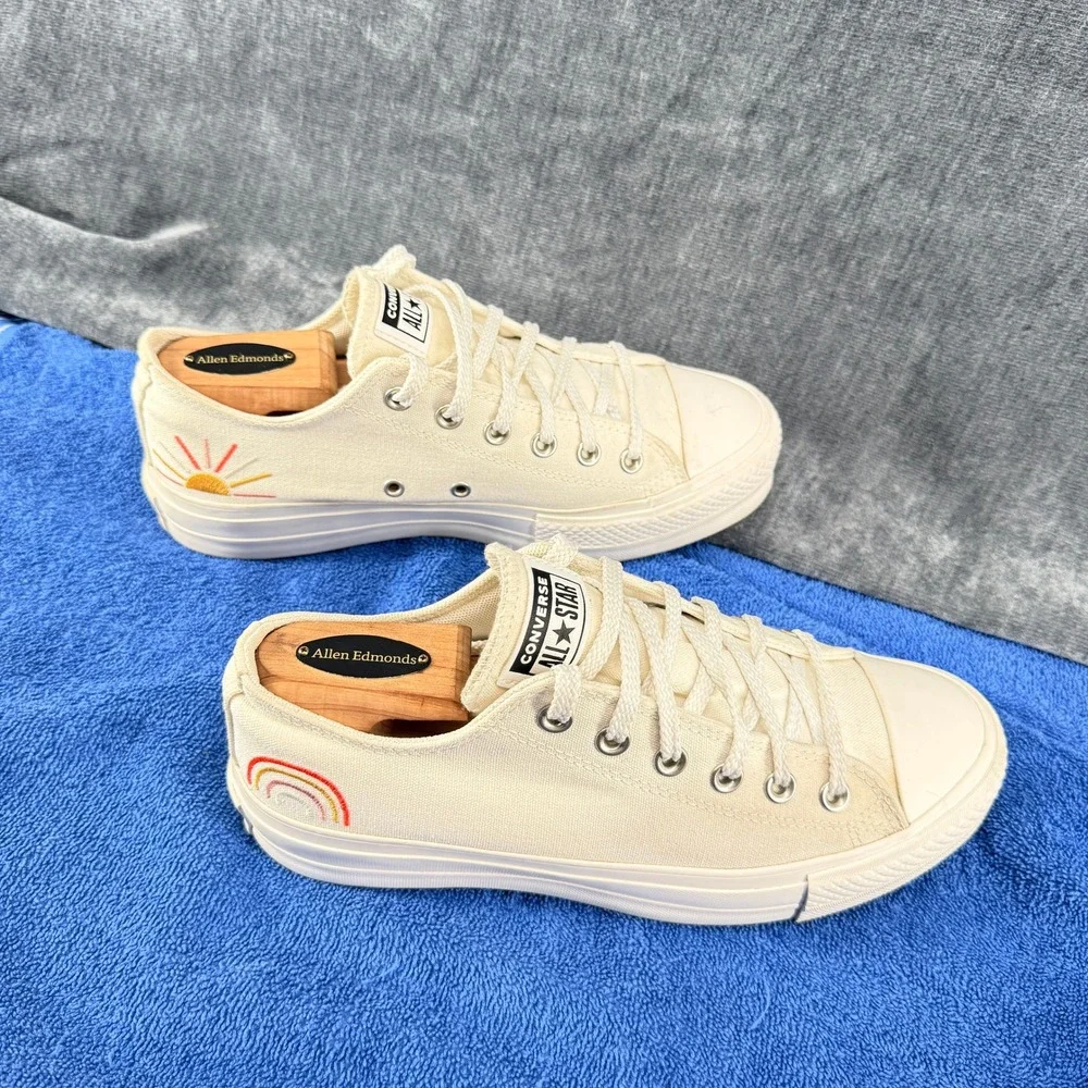 Converse Chuck Taylor All Star Lift Womens 9 Cream Sunrise Rainbow Platform - Picture 4 of 14